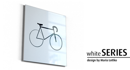 Znak Rowerownia whiteSERIES