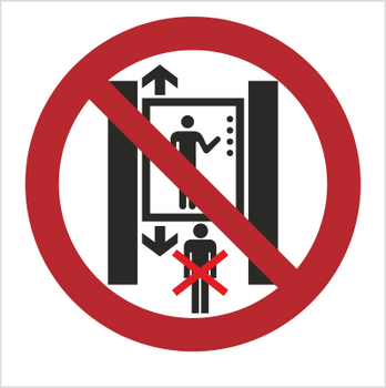 Znak Zakaz przebywania pod windą na Folii Samoprzylepnej (652)