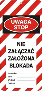 Znak Nie załączać założona blokada (807-06)