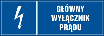 Znak Główny wyłącznik prądu na płycie PCV (HH014)