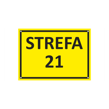 Znak strefa zagrożenia wybuchem - STREFA 21 z polipropylenu kanalikowego (TN406)