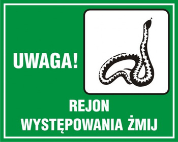 Znak Uwaga! Rejon występowania żmij (OB033)