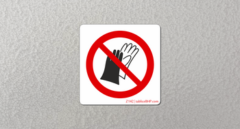 Oznaczenie Nie używać rękawic ochronnych (Z142)