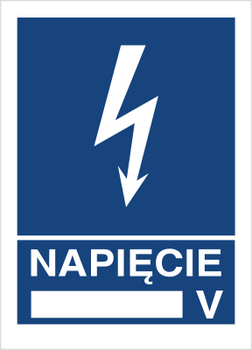 Znak napięcie V do wpisania na płycie PCV (530-10)