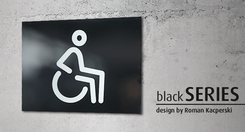 Znak Toaleta dla niepełnosprawnych blackSERIES