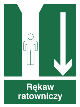 Znak rękaw ratowniczy na Folii Świecącej (121)