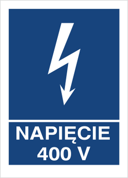 Znak napięcie 400 V na Folii Samoprzylepnej (530-13)