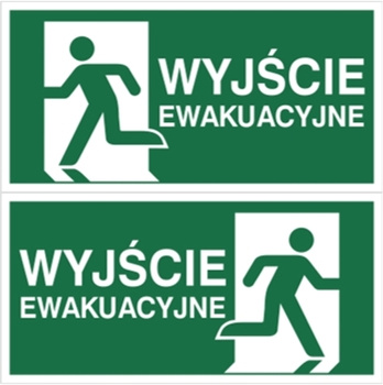 Znak podwieszany wyjście ewakuacyjne WE+WE na Płycie Świecącej