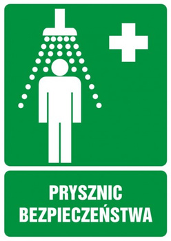 Znak Prysznic bezpieczeństwa na Folii Samoprzylepnej (GI002)