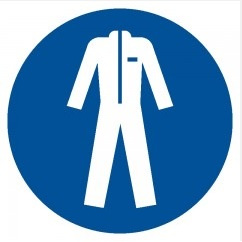 Znak nakaz stosowania odzieży ochronnej na Folii Samoprzylepnej (GJM010)