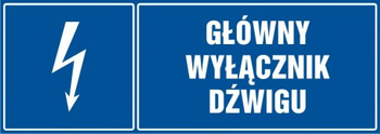 Znak Główny wyłącznik dźwigu na Folii Samoprzylepnej (HH024)
