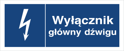 Znak Wyłącznik główny dźwigu na Folii Samoprzylepnej (530-03b)