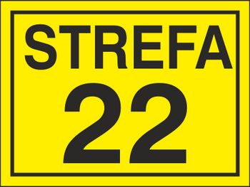 Znak strefa 22 na płycie HIPS (828-15)