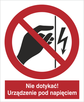 Znak nie dotykać urządzenie pod napięciem na Folii Samoprzylepnej (624)
