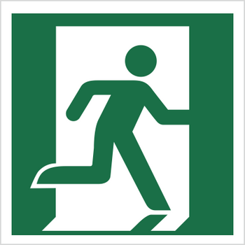Znak Wyjście ewakuacyjne prawe (E02) (ISO 7010) Techem