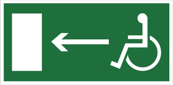 Znak kierunek do wyjścia drogi ewakuacyjnej dla niepełnosprawnych w lewo (101-05) Techem