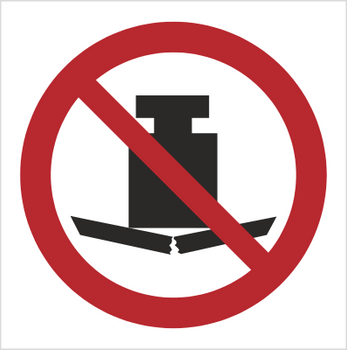 Znak Zakaz umieszczania ciężkich przedmiotów na Folii Świecącej (P12) (ISO 7010)