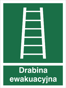 Znak drabina ewakuacyjna na Folii Świecącej (118)
