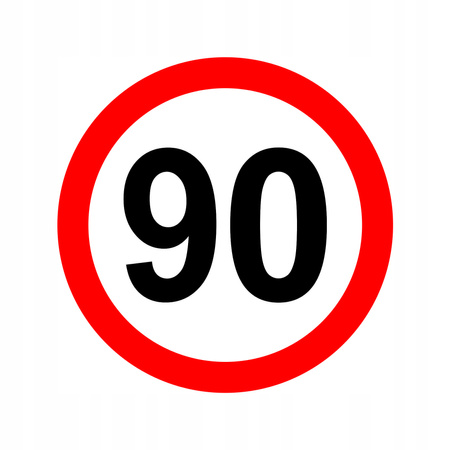 Nalepka limit prędkości 90 km/h (klasa 1)