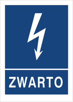 Znak zwarto na Folii Samoprzylepnej (530-07)