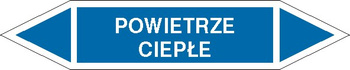 Tabliczka na rurociągi Powietrze ciepłe znak na Folii Samoprzylepnej (R-PO03)