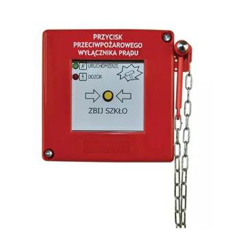 Przycisk przeciwpożarowego wyłącznika prądu z młotkiem (PPWP-A) XY, 2xLED ZC, M1 - PROMET