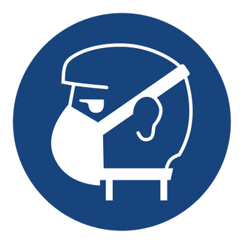 Znak nakaz stosowania ochrony dróg oddechowych na Folii Samoprzylepnej (423)