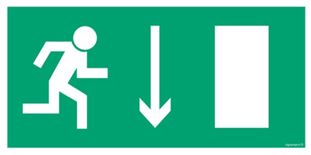 Znak kierunek do wyjścia drogi ewakuacyjnej w dół TD (AC011) Signproject