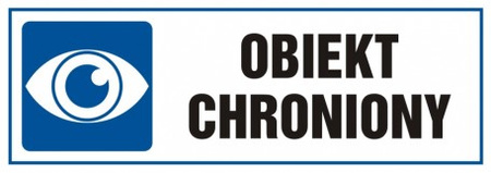 Znak Obiekt chroniony na płycie PCV (TA001)
