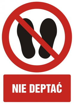 Znak zakaz deptania na Folii Samoprzylepnej (GC051)