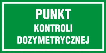 Znak Punkt kontroli dozymetrycznej TDC na płycie PCV (NF018)