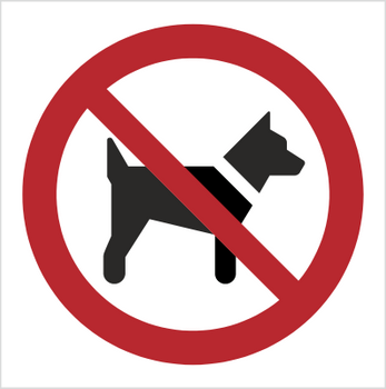 Znak Zakaz wstępu ze zwierzętami na płycie PCV (P21) (ISO 7010)