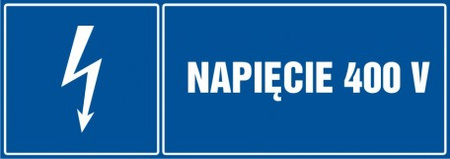 Znak Napięcie 400V na Folii Samoprzylepnej (HH048)