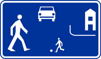 Znak informacyjny METALOWY Strefa zamieszkania (D40)