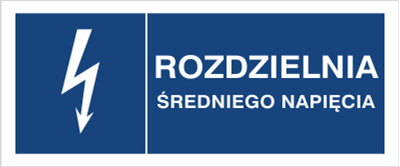 Znak Rozdzielnia średniego napięcia na Folii Samoprzylepnej (530-19b)