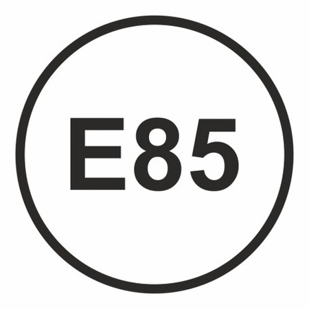 Znak Benzyna- maksymalna zawartość etanolu w paliwie 85% na Folii Samoprzylepnej (SB024)