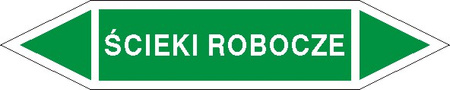 Tabliczka na rurociągi Ścieki robocze znak na Folii Samoprzylepnej (R-W10)