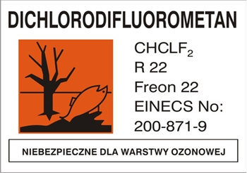 Znak freon 22 na Folii Samoprzylepnej (700-15)
