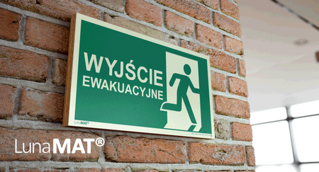 Znak Wyjście ewakuacyjne prawe (na sklejce)