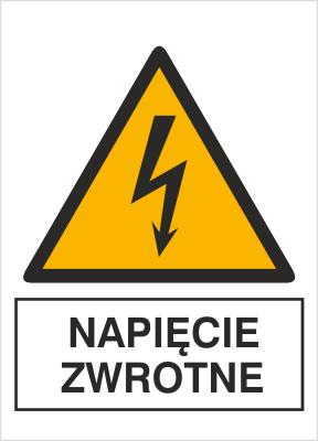 Znak napięcie zwrotne na Folii Samoprzylepnej (330-10)