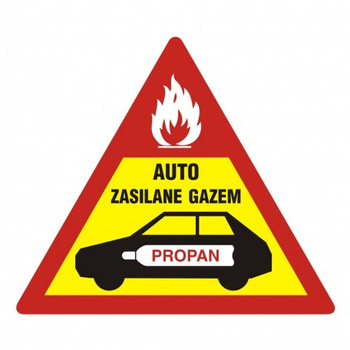 Znak Auto zasilane gazem na Folii Samoprzylepnej (SC011)