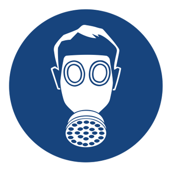 Znak nakaz stosowania ochrony dróg oddechowych na Folii Samoprzylepnej (405)