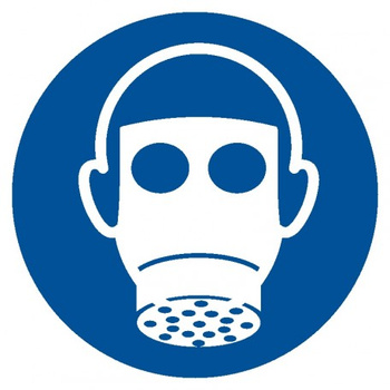 Znak nakaz stosowania ochrony dróg oddechowych na płycie PCV (GJM017)