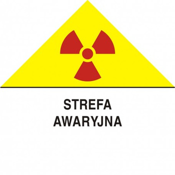 Znak ostrzegawczy do oznakowania strefy awaryjnej na Folii Samoprzylepnej (KA009)