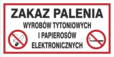 Znak zakaz palenia wyrobów tytoniowych i elektronicznych na Folii Samoprzylepnej (209-22)