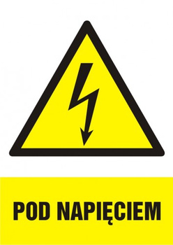 Znak Pod napięciem na Folii Samoprzylepnej (HA008)