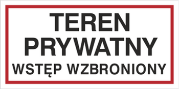 Znak teren prywatny wstęp wzbroniony na płycie PCV (813-01)