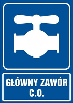 Znak Główny zawór c.o. (PA005)