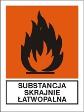 Znak substancja skrajnie łatwopalna na płycie PCV (700-07)