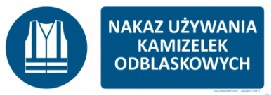 Znak Nakaz używania kamizelek odblaskowych (T105)